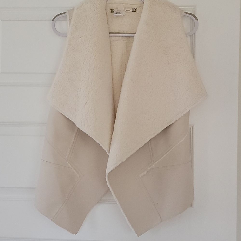 Chelsea & Violet faux fur and faux leather vest